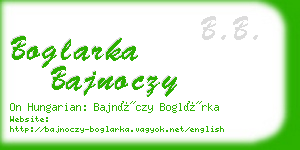 boglarka bajnoczy business card